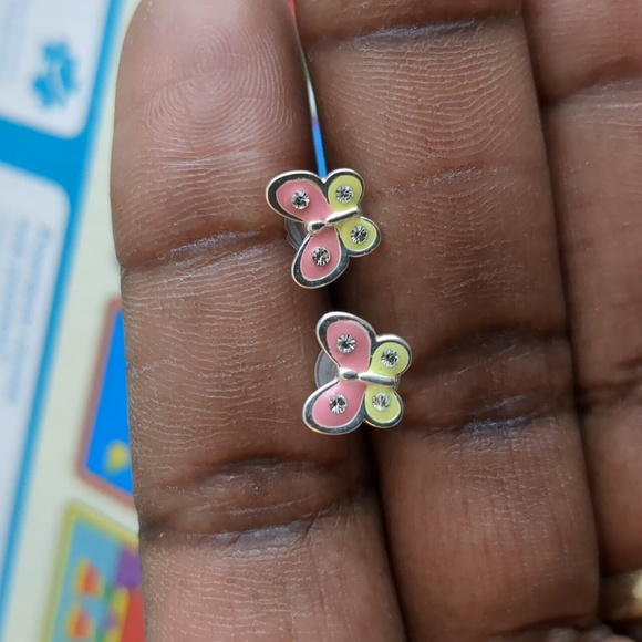 Children's Silver Butterfly Ear Studs #Clearance#Lastprice#No offer - Picture 5 of 6